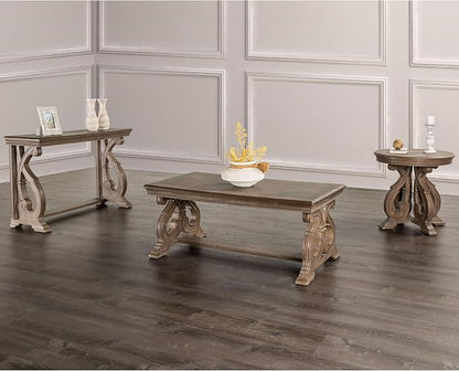 Furniture of America Jinst Traditional Solid Wood 3-Piece Coffee Table Set by FurnitureofAmerica