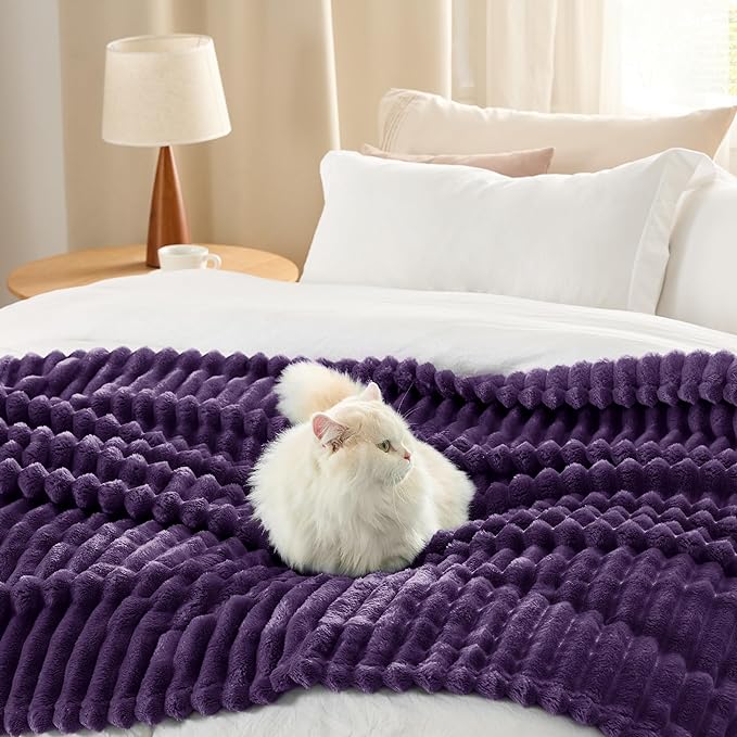 Bedsure Soft Twin Blanket for Bed Decor Gifts Purple 60"x80" | Birthday Gifts - Image 7