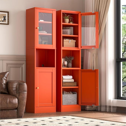 YAUWOH 2-Door Metal Storage Cabinet, Tall Slim Pantry Organizer - Image 4