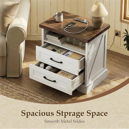 AODK 24 Inch Farmhouse Nightstand - Image 3