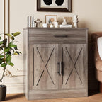 Vongrasig Sideboard Buffet with Storage, Modern Kitchen Storage Cabinet with 1 Drawer and 2 Doors, Wood Coffee Bar Buffet Table for Kitchen, Dining Room, Ash Grey