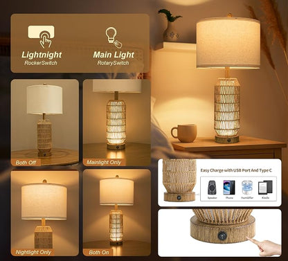 OYEARS 25" Table Lamps Set of 2 - Image 2