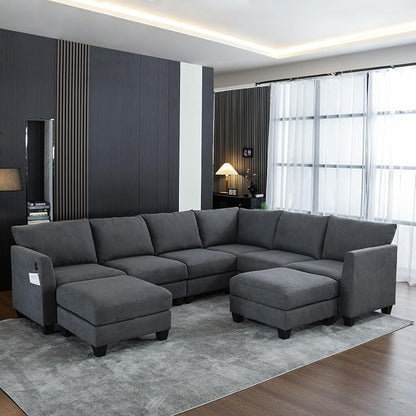 122.8" Large Sectional Couches for Living Room, 6 Seater L Shaped Modular by ZXDesign