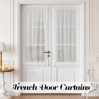 Sutuo Home White French Door Curtains 72 Inches Long - Image 6