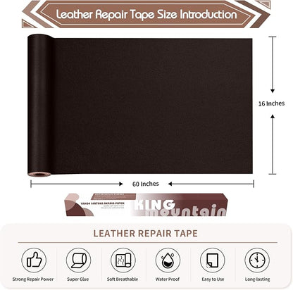 KING MOUNTAIN Leather Repair Patch, 16 x 60 Inches self Adhesive Leather Repair - Image 4