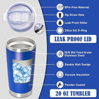 20 oz Tumbler Coffee Tavel Tumblers Bulk with Lid Stainless Steel Double Wall Vacuum Insulated Mug Powder Coated Cups fit Car Cupholder for Hot and Cold - Dark Blue, 4Pack