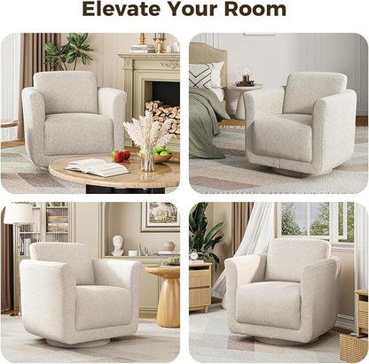 Swivel Accent Chair, 360° Chenille Barrel Swivel Chair - Image 5
