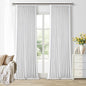 Snow White Pleated Linen 100% Blackout Curtains 105 Inches Long | Pinch Pleat by Twodrapes