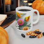 11 OZ Novelty Coffee Mugs - Christmas Gift (3-D Flower)
