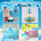 Ocean Chocolate Fondant Mold Set Food-Grade Silicone Baking Molds with Shell, Starfish, Seashell Beach Life Phrases, Reusable for Under the Sea Cakes, Cupcakes & Party Treats - 8 Pack