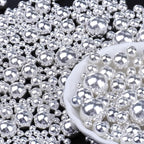 Silver Edible Pearls for Cake Decorating, 6 Sizes Mix 4.6 oz Pearl Sugar Sprinkles Baking Decoration for CupCake Cookies Ice Cream Dessert Topping