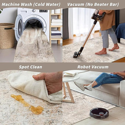 3x4 Washable Entryway Area Rug – Non-Slip Modern Abstract Small Area Rug - Image 8
