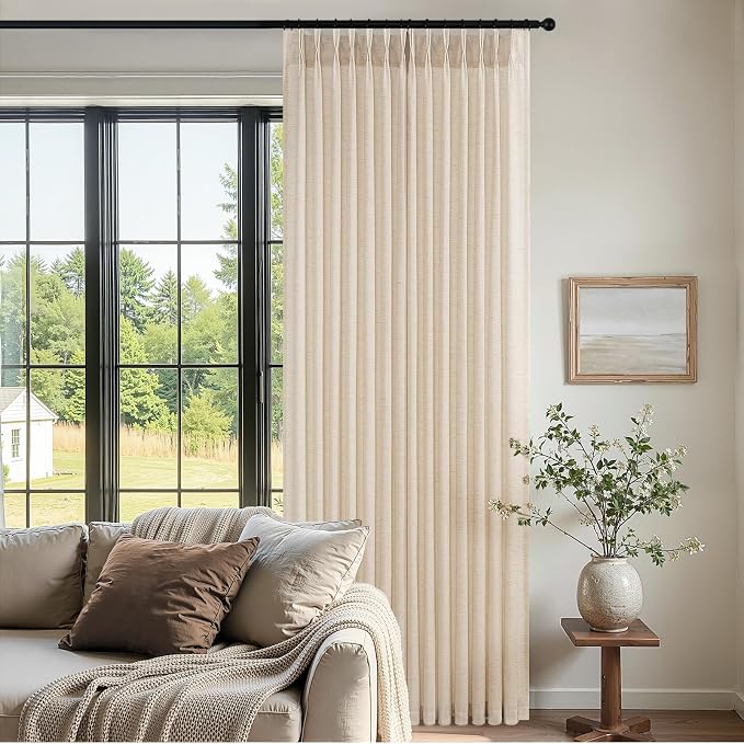 96 Inches Long Pinch Pleated Semi Sheer Curtains - Image 4
