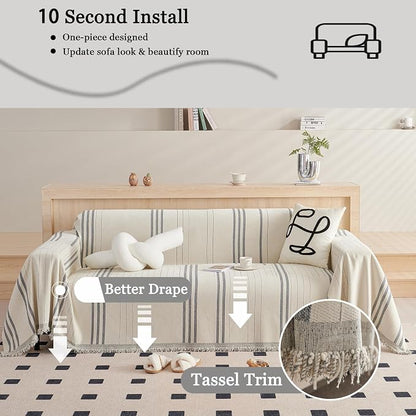 DREAMINGO Couch Cover Reversible Chenille Furniture Protector Sofa Covers - Image 4