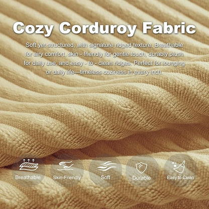 Giant Bean Bag Chair for Adults, Corduroy Chaise Lounge - Image 5