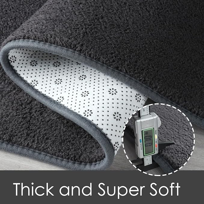 2x8 Runner Rug for Hallway, Long Runner Rugs Non Slip, Dark Grey | Soft - Image 5
