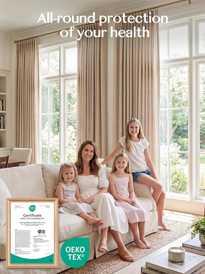Pinch Pleated Linen Curtains 84 Inch Length 2 Panels, Light Filtering Linen - Image 6
