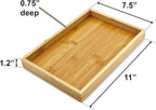 Bam & Boo - Natural Bamboo Serving Tray Modern Rectangular - for Food, Drinks, Decor, Vanity in Home, Kitchen, Bathroom, Coffee Table, Bed(Small, 11” x 7.5" x 1.2")