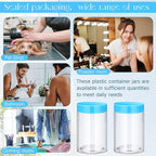 Patelai 4 Pieces Round Wide-mouth Leak Proof Plastic Container Jars with Lids for Travel Storage Makeup Beauty Products Face Creams Oils Salves Ointments DIY Making(10 Ounce,Blue)