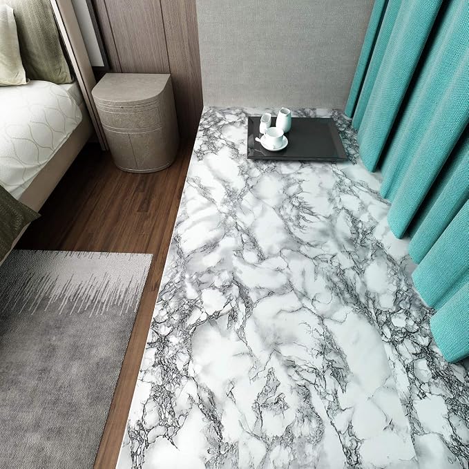 Livelynine Marble Wall Paper Kitchen Countertop Peel and Stick Wallpaper - Image 7