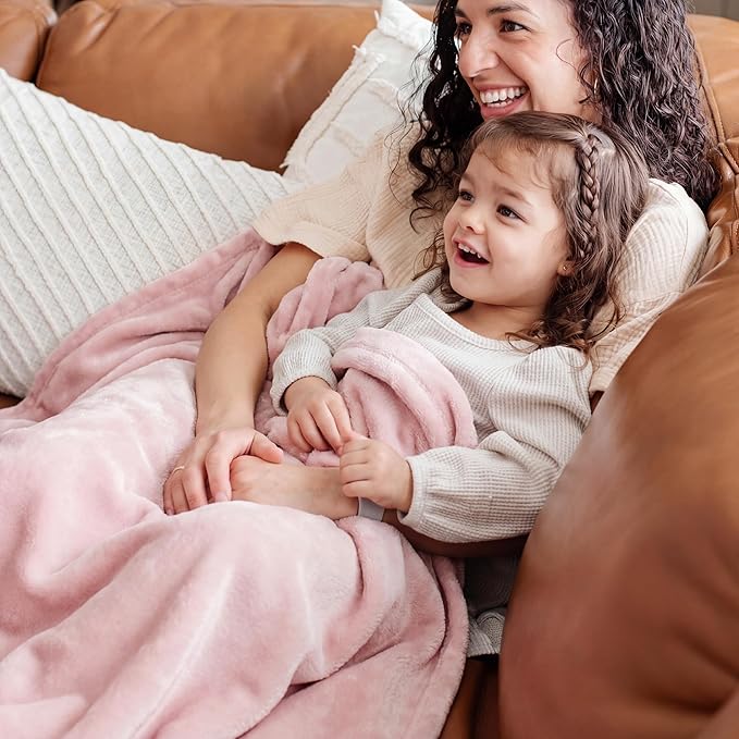 Bedsure GentleSoft Pink Fleece Blankets King Size - Image 6