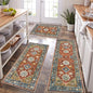 HEBE Boho Kitchen Rugs Set of 3, Non Slip Washable Kitchen Mats by HEBE