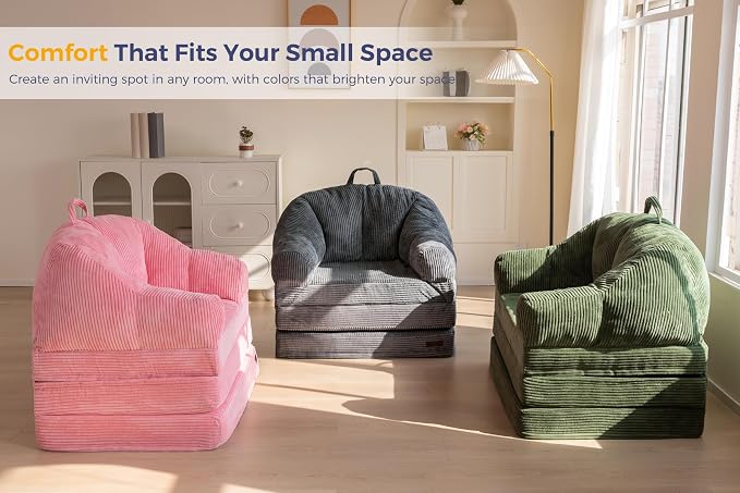 MAXYOYO Folding Sofa Bed with Backrest, Boneless Fold Out Couch Bed with Handle - Image 8