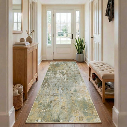 Green Rug Runners for Hallways Kitchen 2.6x8 Non Slip Washable Entryway Runner - Image 2