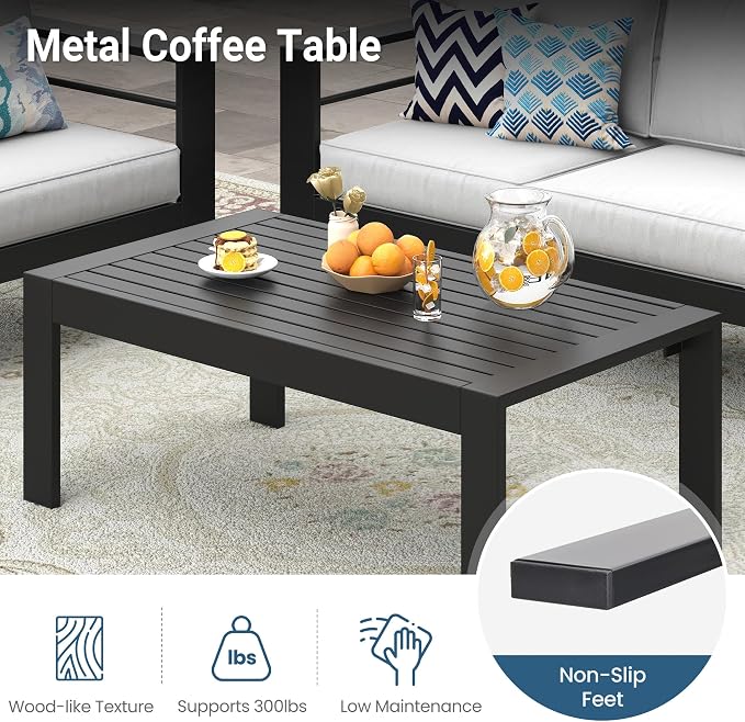 Wisteria Lane Metal Patio Furniture Sofa, All-Weather Outdoor Couch - Image 7