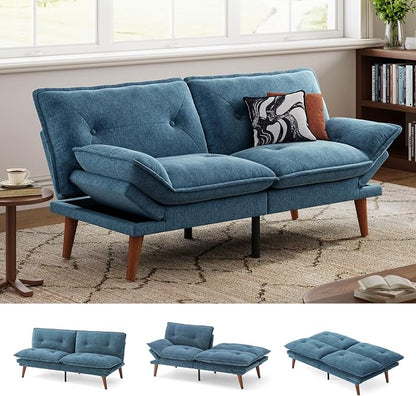 LINSY HOME Futon Sofa Bed, 3 in 1 Convertible Comfy Loveseat Sleeper Sofa Bed by LINSYHOME