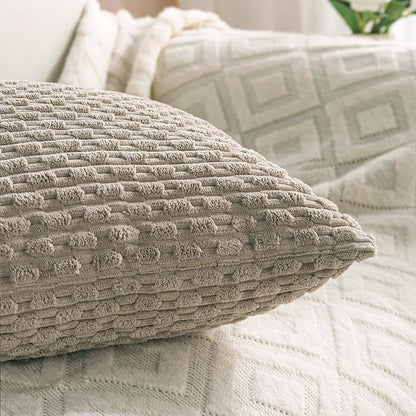 Set of 4 Taupe Decorative Throw Pillow Covers 12x20 Inch Corduroy Pillow Covers - Image 6