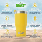 Beast 20 oz Tumbler Stainless Steel Vacuum Insulated Coffee Ice Cup Double Wall Travel Flask (Lemon)