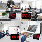 Digital Timer Kitchen Timer Count Down Up Rechargeable Kitchen Gadgets Vibration Mode Adjustable Volume and Brightness LED Display Time Management for Cook, Desk, Kids Adults Study Teaching