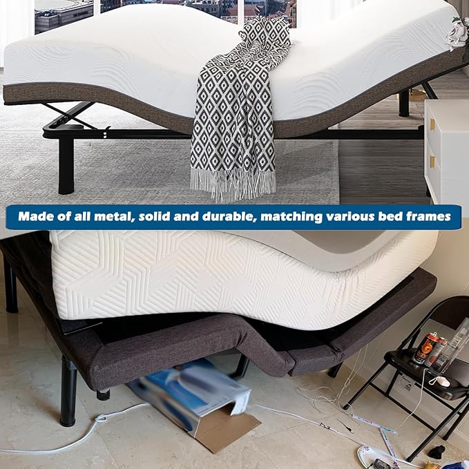 Benbuoo 13 Inch Metal Adjustable Bed Base Frame Leg Replacement Heavy Duty - Image 2