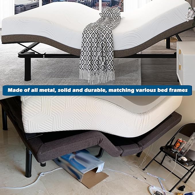 11 Inch Metal Adjustable Bed Base Frame Leg Replacement Heavy Duty Extra Height - Image 2