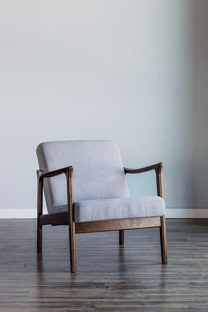 Alpine Furniture Zephyr Mid-Century Retro Accent Lounge Chair Wooden Arm - Image 2