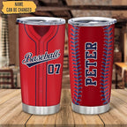 Hyturtle Personalized Baseball Tumbler Baseball Players Design Stainless Steel Double Walled Vacuum Insulated Tumblers 20oz30oz Coffee Travel Mug Cup Christmas Gift For Men Boys Friends Dad Sports Fan