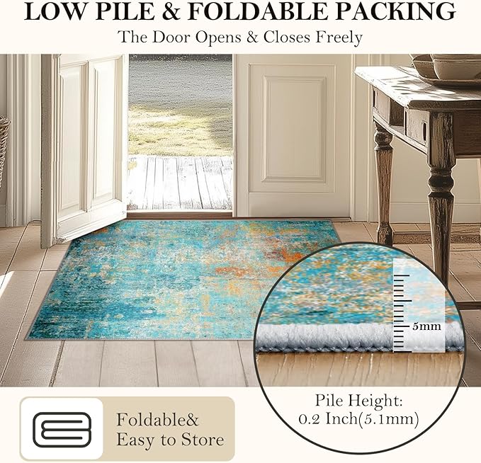 RELEANY Washable 8'x10' Abstract Area Rug - Image 5