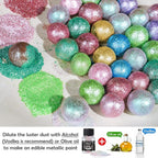 NiHome Edible Food-Grade Glimmer Powder Glitter Luster Dust Metallic Food Decorating Sprinkle Glimmery Dust for Drink Wine Beverage Cake Candy Dessert Bakery Restaurant Vegan (0.18oz/5g, Iridescent)