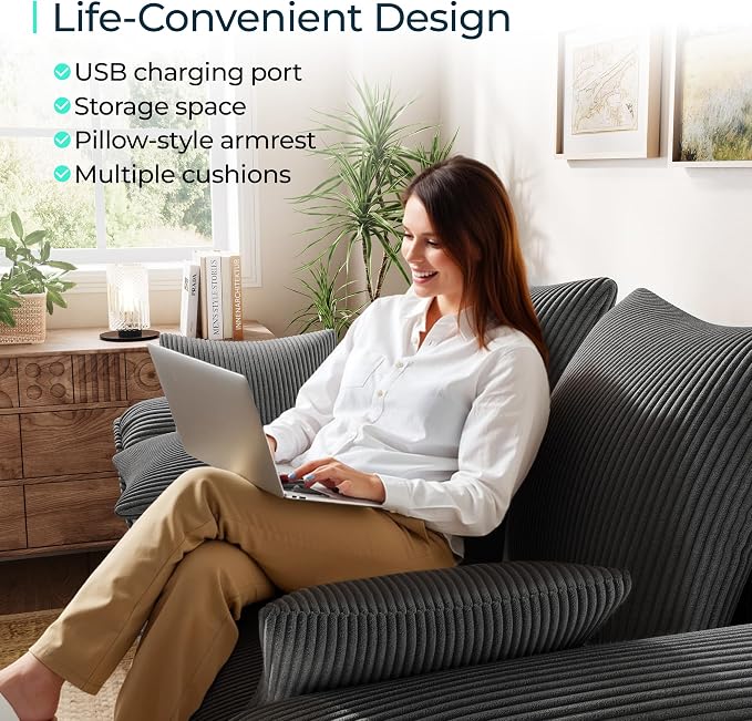 LINSY HOME Sectional Loveseat Sofa - Image 3