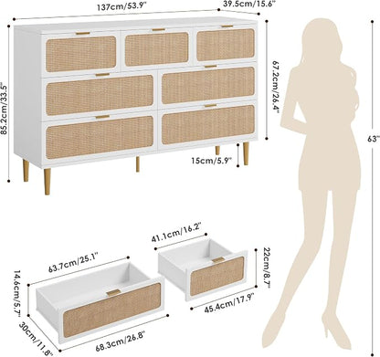 GarveeHome Rattan 7 Drawer Dressers - Image 2