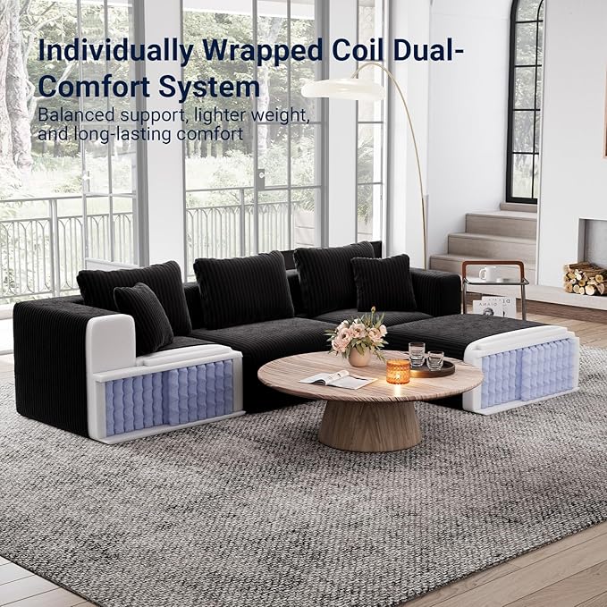Avenco 35.4” Right-Arm Facing Modular Sofa Seat, Individually Wrapped Coil - Image 4