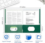 Zzrywuty File Folders with Pockets Letter Size, 50-Pack Paper Folders with Card Slot, Two Pocket Folders for School Students, Businessmen, Home and Office Workers（Dark Green）