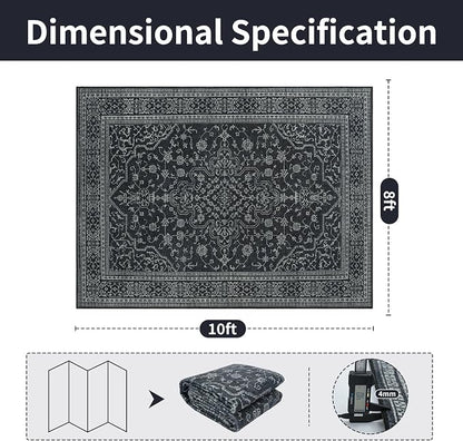8x10 Washable Area Rugs for Living Room, Dining Room- Black White | Ultra Soft - Image 2