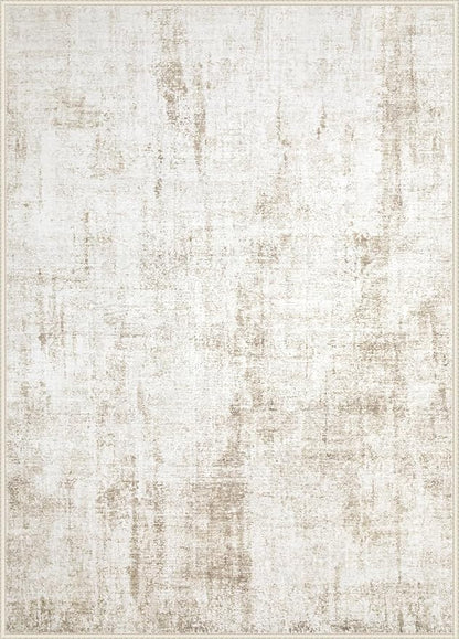8x10 Area Rugs Washable Rug: Abstract Neutral Rugs Modern Non Slip Area Rug - Image 9