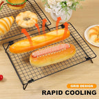13.4" × 9.4" Stackable Cupcakes Cooling Racks – 2-Pack Nonstick Carbon Steel Baking Racks with Collapsible Legs, Perfect for Cooking, Roasting, Grilling, Drying & Cooling Cookies
