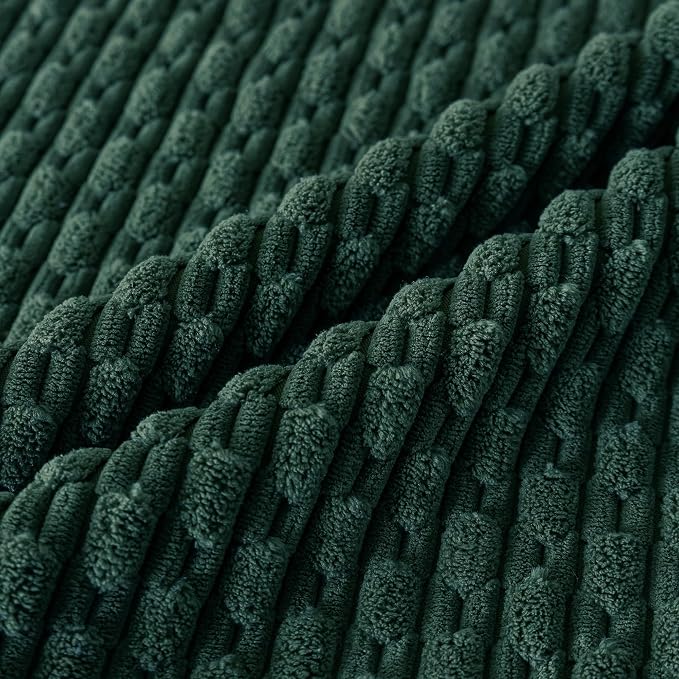 Set of 4 Dark Green Decorative Throw Pillow Covers 16x16 Inch Corduroy Pillow - Image 4