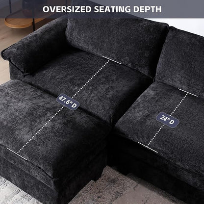 mestyl Modular Sectional Sofa Comfy Cloud Couch, 3 Deep Seat Sleeper Sofa Couch - Image 6