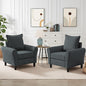 Mid-Century Accent Chairs Set of 2, Modern Linen Fabric Armchair by Chireca