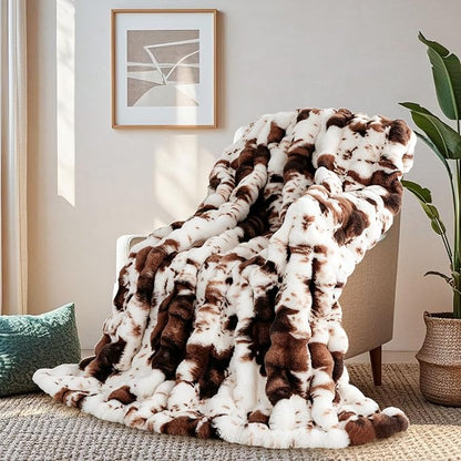 Cow Print Blanket for Couch, Faux Fur Throw Blanket, Super Heavy Warm Cozy - Image 7